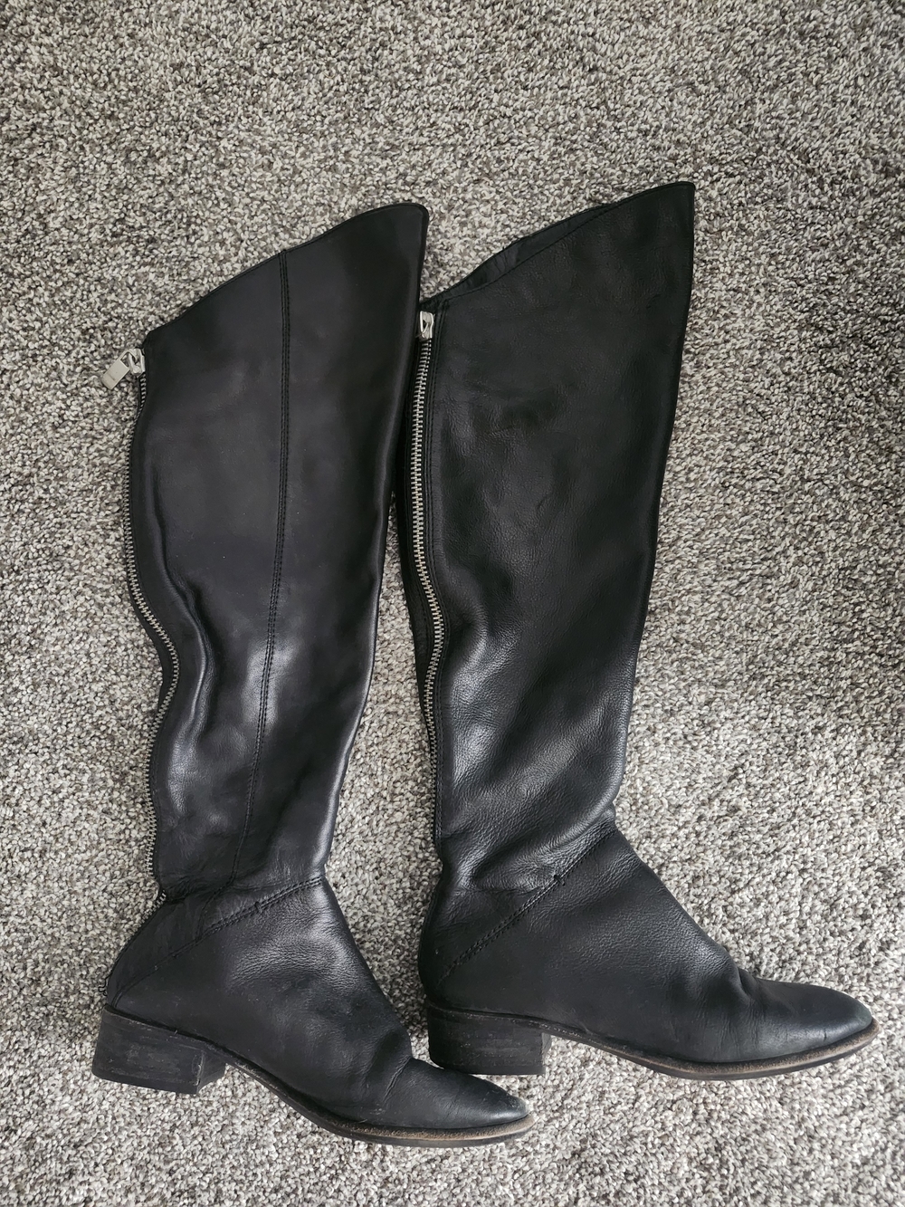 Dolce Vita Size 6.5 Black Over-the-Knee Leather Boots